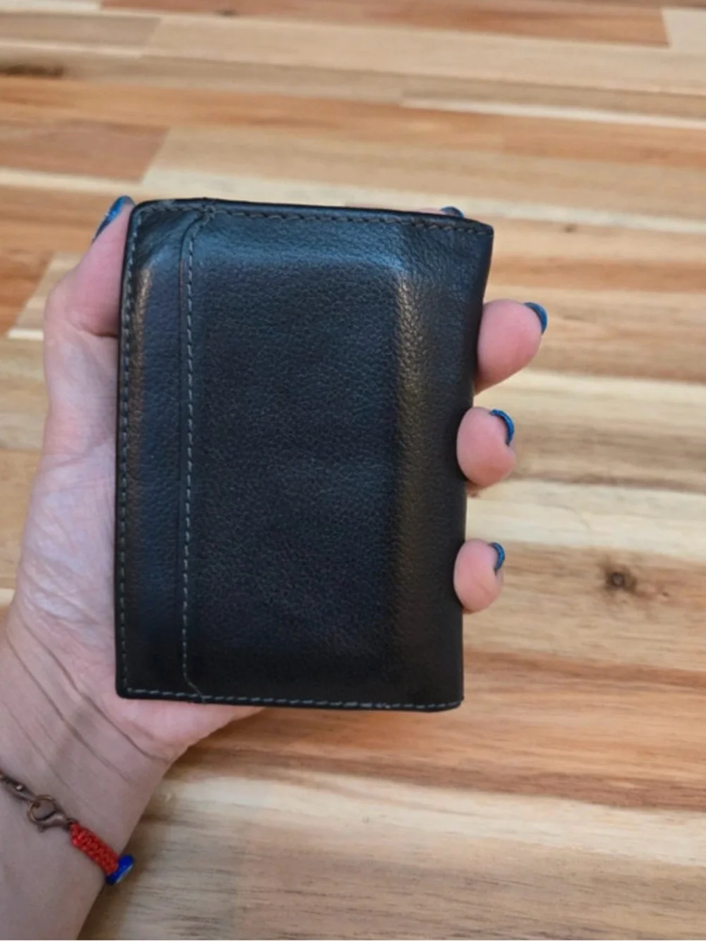 Boconi full-grain Men's Black Leather Bifold ID Wallet with Card Slots